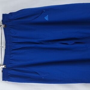 Y2K Adidas 3 Stripes mesh lined baggy windbreaker track blue Men's sz 2XL pants